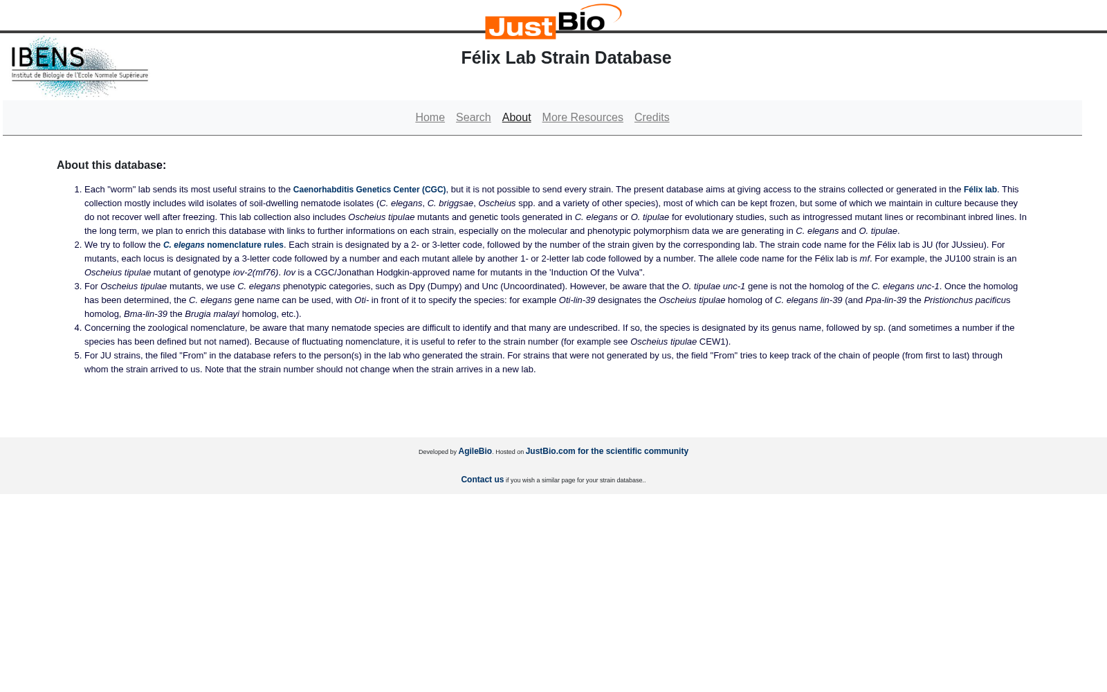 Félix Lab Strain Database 数据集图片