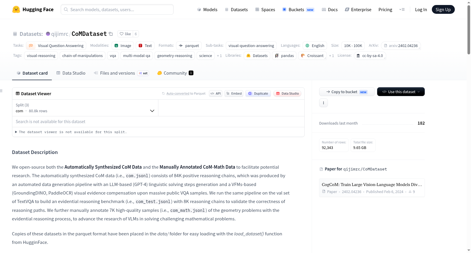 qijimrc/CoMDataset 数据集图片