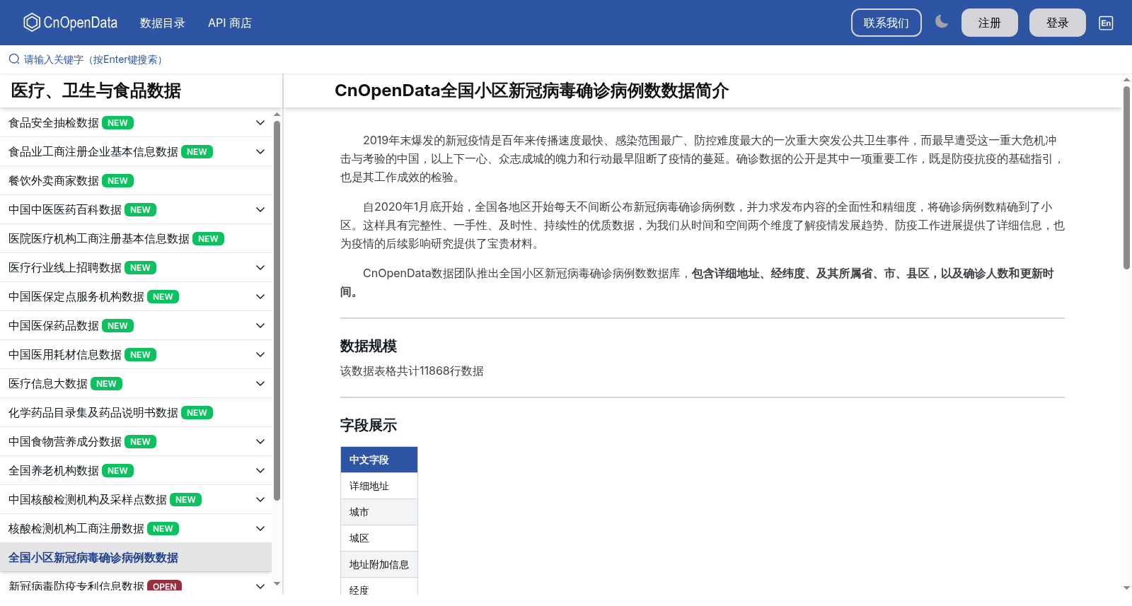 全国小区新冠病毒确诊病例数数据 数据集图片