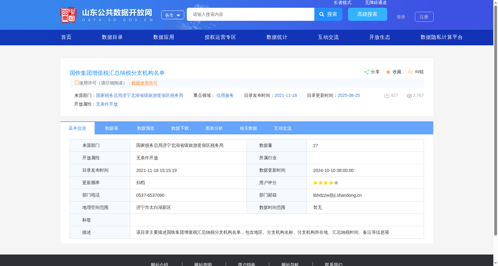 国铁集团增值税汇总纳税分支机构名单 数据集图片