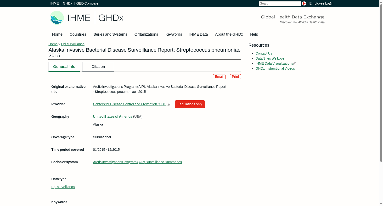 Alaska Invasive Bacterial Disease Surveillance Report: Streptococcus pneumoniae 2015 数据集图片