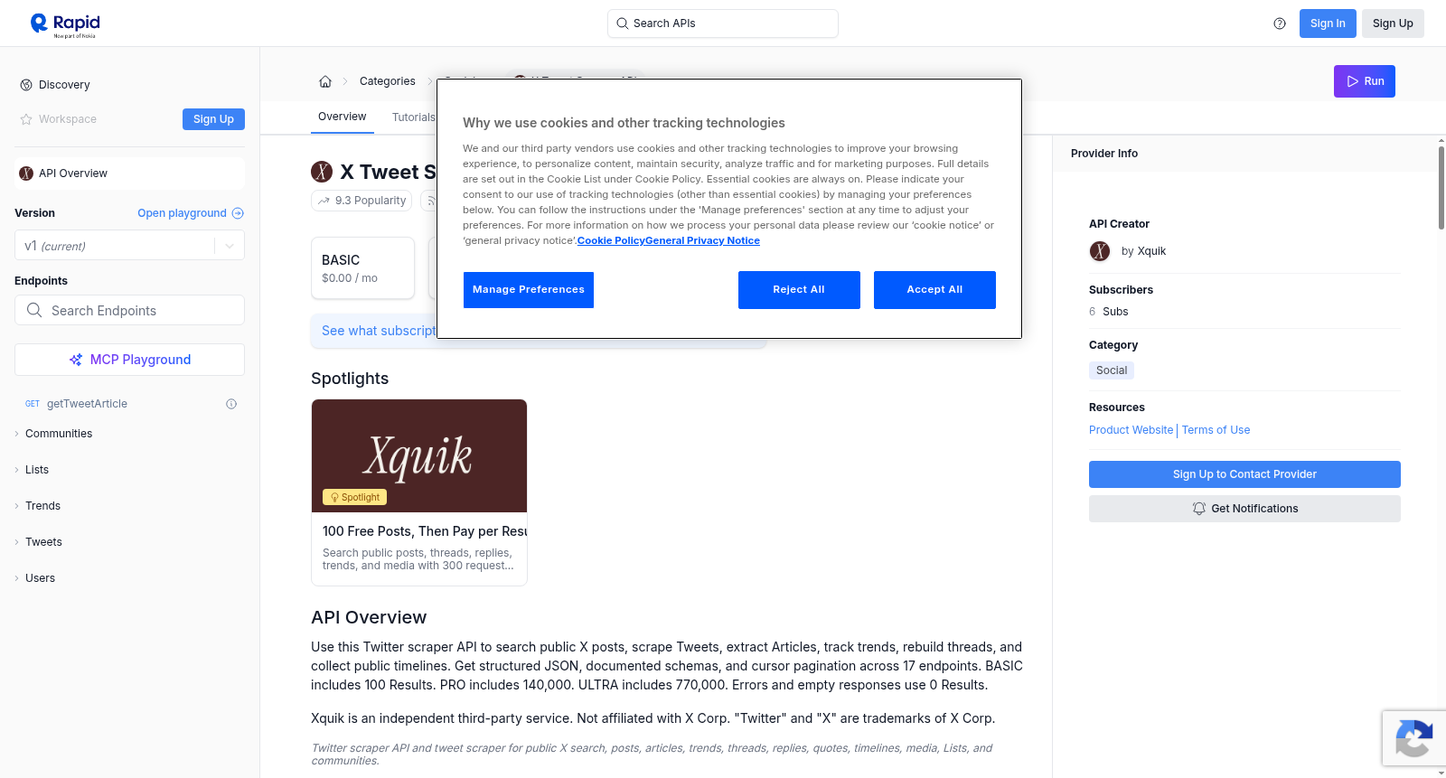 X Tweet Scraper API 数据集图片