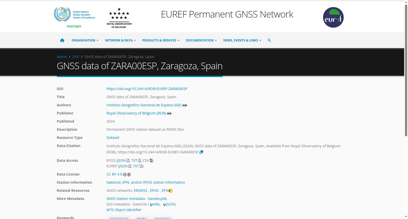 GNSS data of ZARA00ESP, Zaragoza, Spain 数据集图片