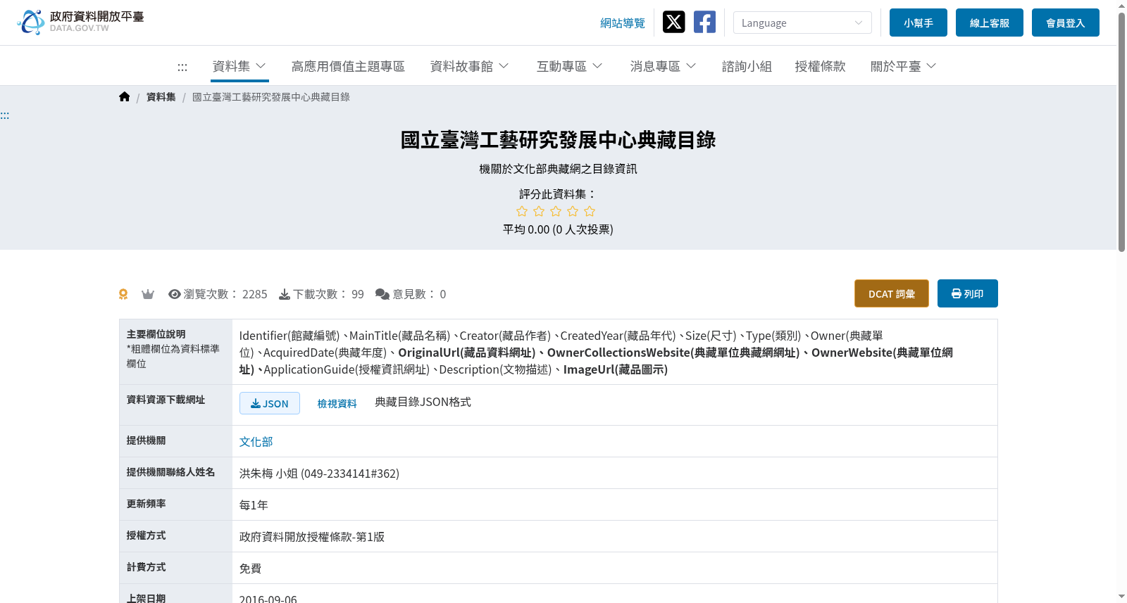 國立臺灣工藝研究發展中心典藏目錄 数据集图片