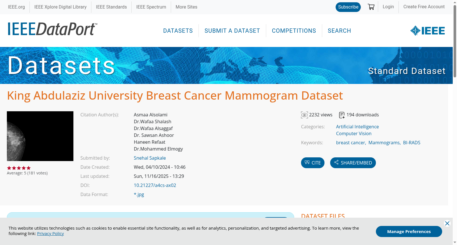 King Abdulaziz University Breast Cancer Mammogram Dataset 数据集图片