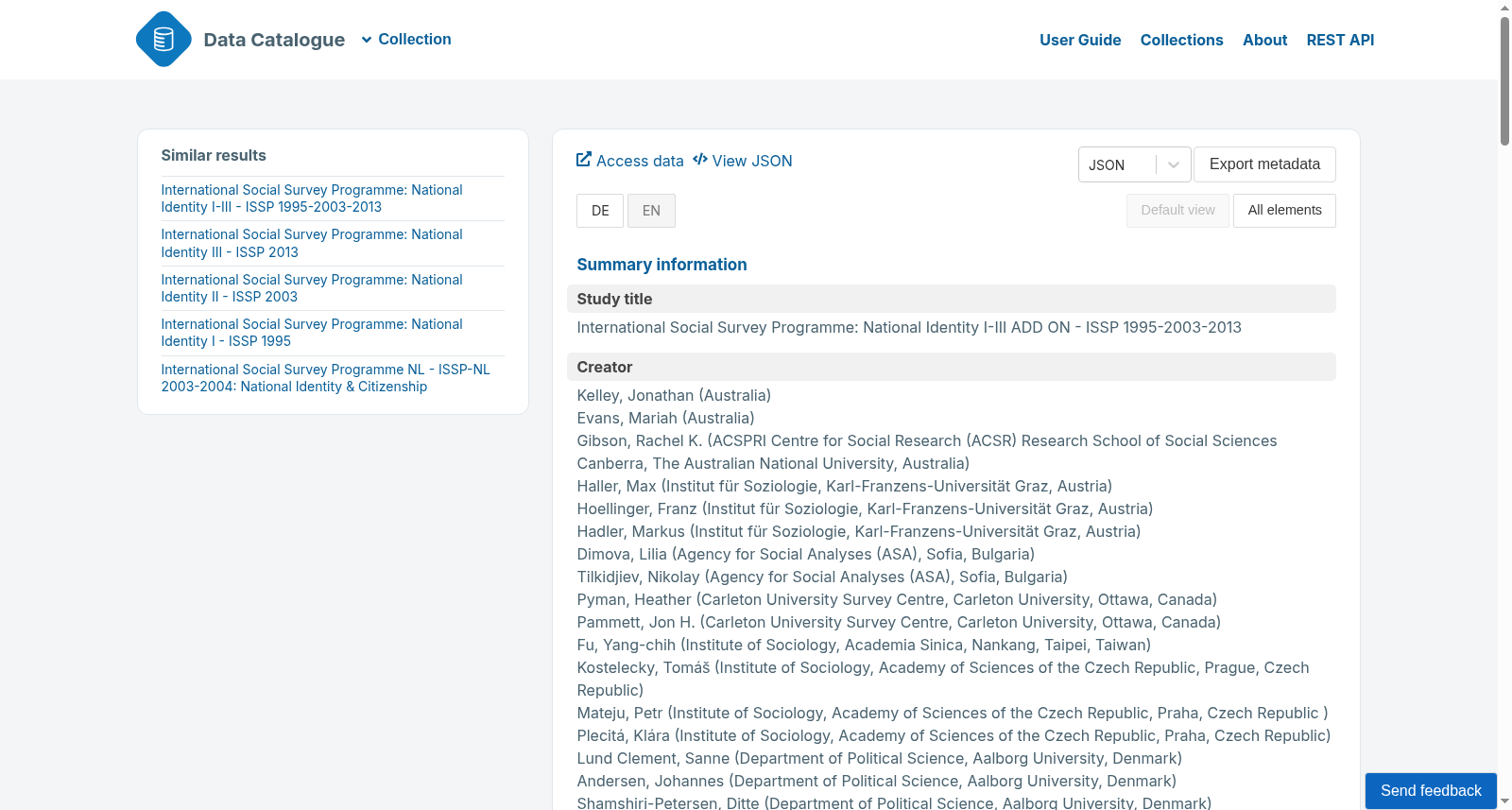 International Social Survey Programme: National Identity I-III ADD ON - ISSP 1995-2003-2013 数据集图片