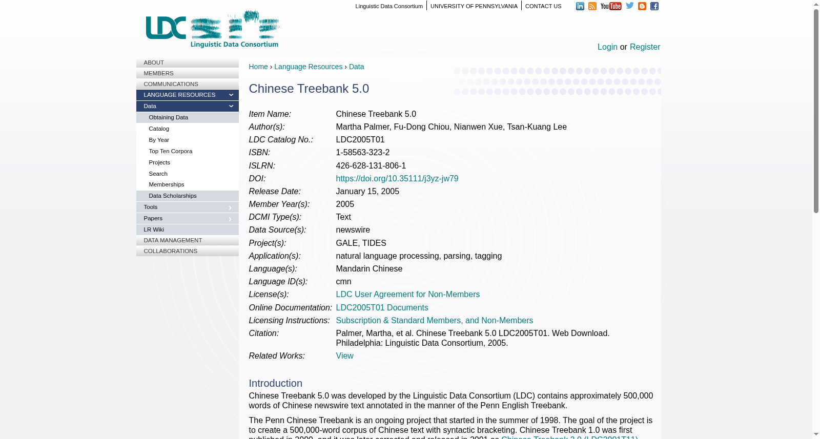 Chinese Treebank 5.0 数据集图片