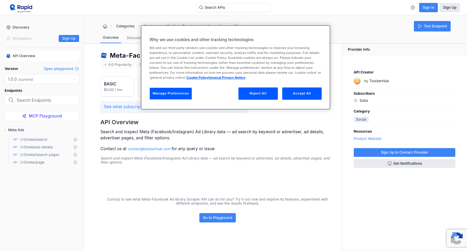 Meta-Facebook Ad library Scraper API 数据集图片