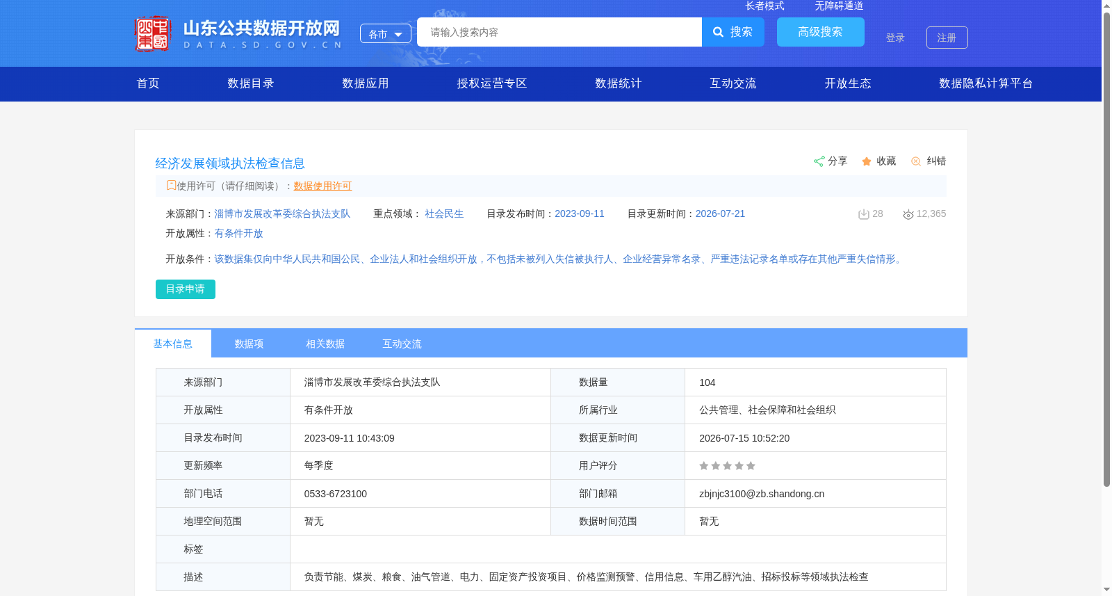 经济发展领域执法检查信息 数据集图片