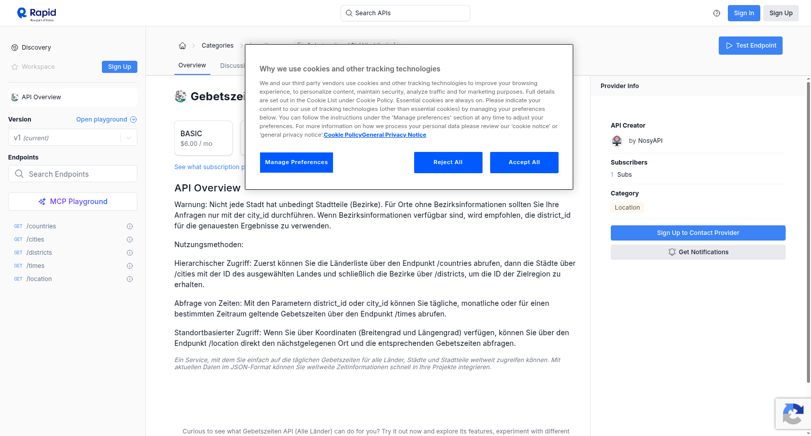 Gebetszeiten API (Alle Länder) 数据集图片