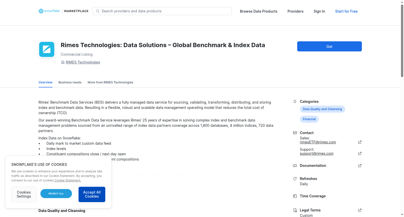 Rimes Technologies: Data Solutions – Global Benchmark & Index Data 数据集图片