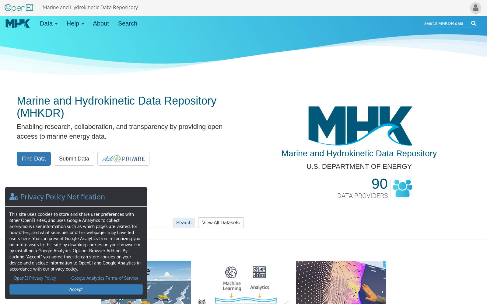Marine and Hydrokinetic Data Repository 数据集图片