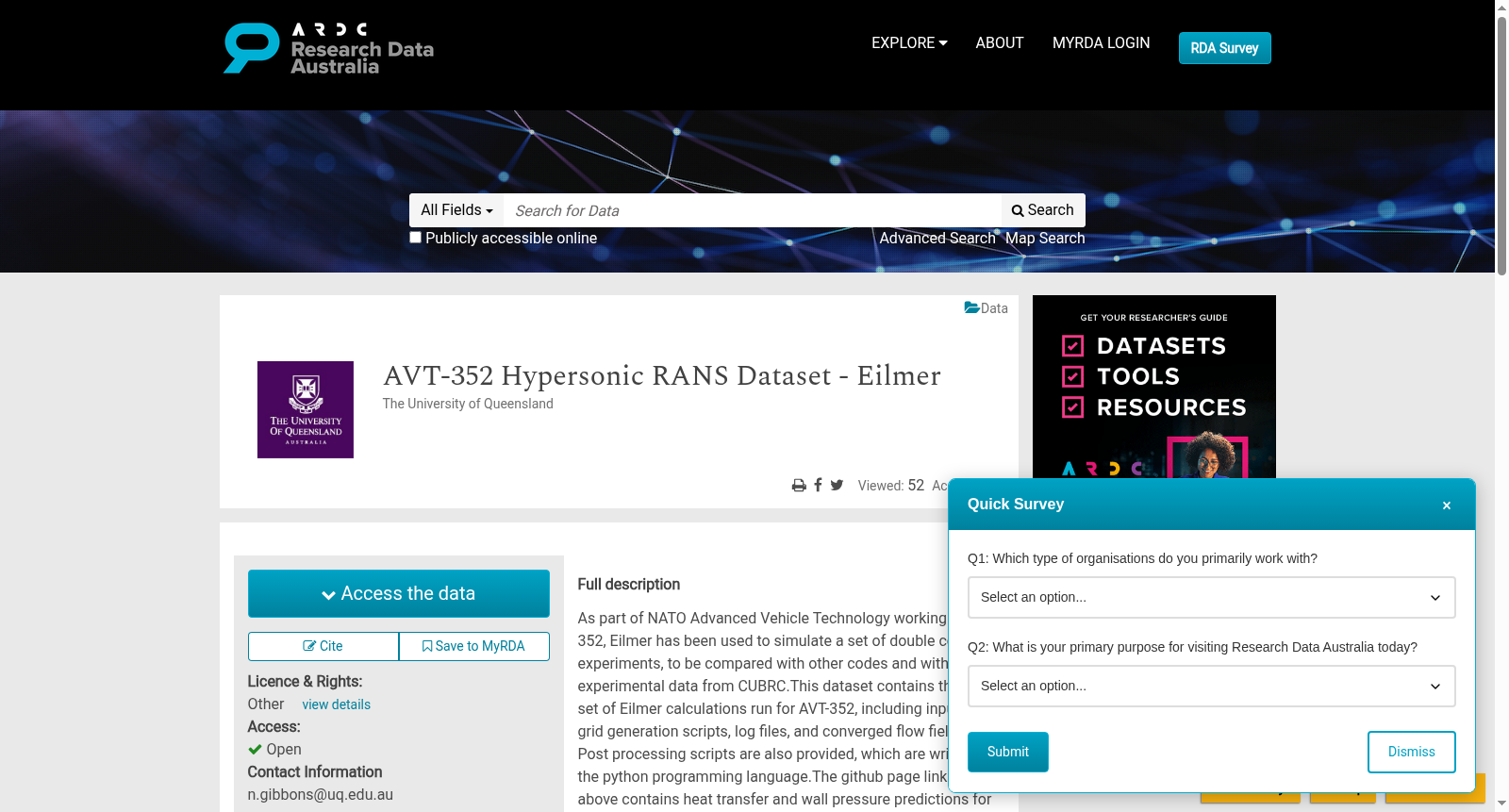 AVT-352 Hypersonic RANS Dataset - Eilmer 数据集图片