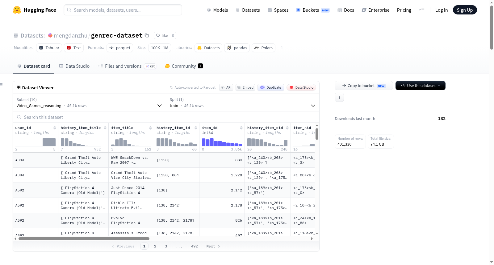 genrec-dataset 数据集图片