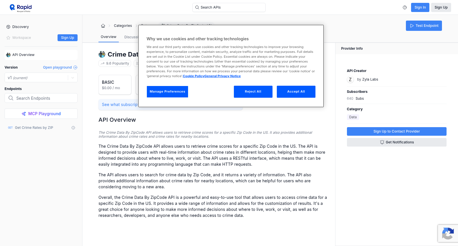 Crime Data By ZipCode API 数据集图片