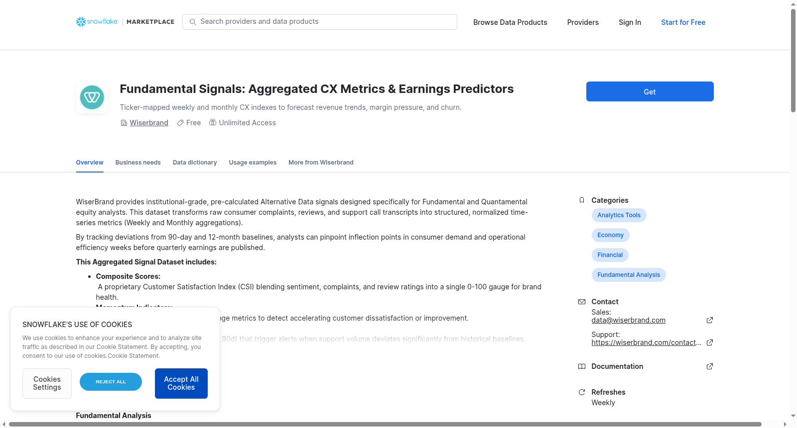 Fundamental Signals: Aggregated CX Metrics & Earnings Predictors 数据集图片