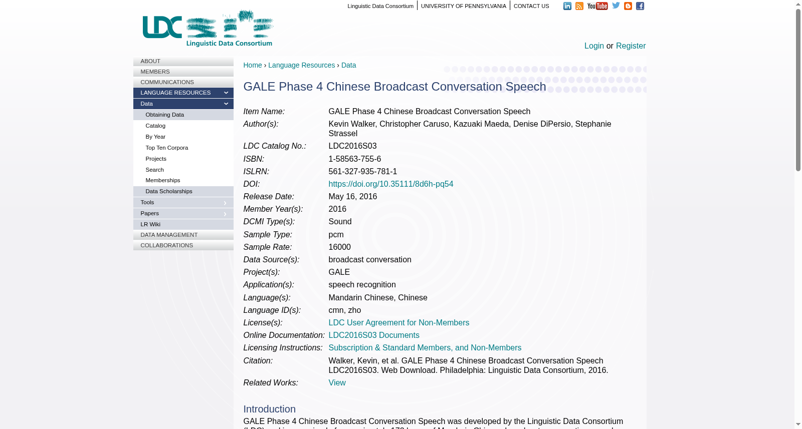 GALE Phase 4 Chinese Broadcast Conversation Speech 数据集图片