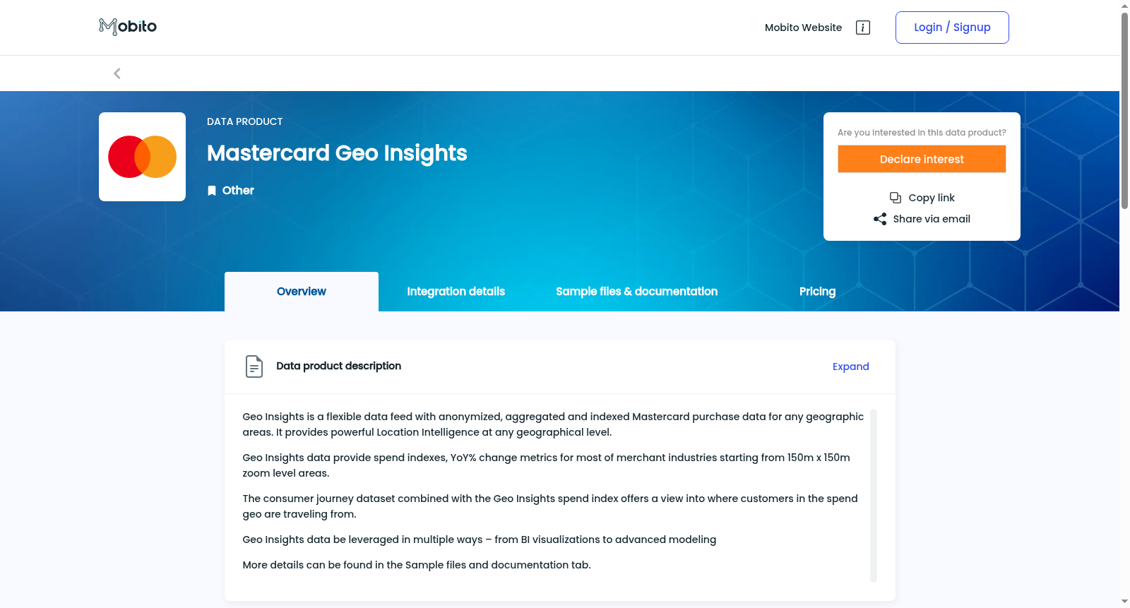 Mastercard Geo Insights 数据集图片