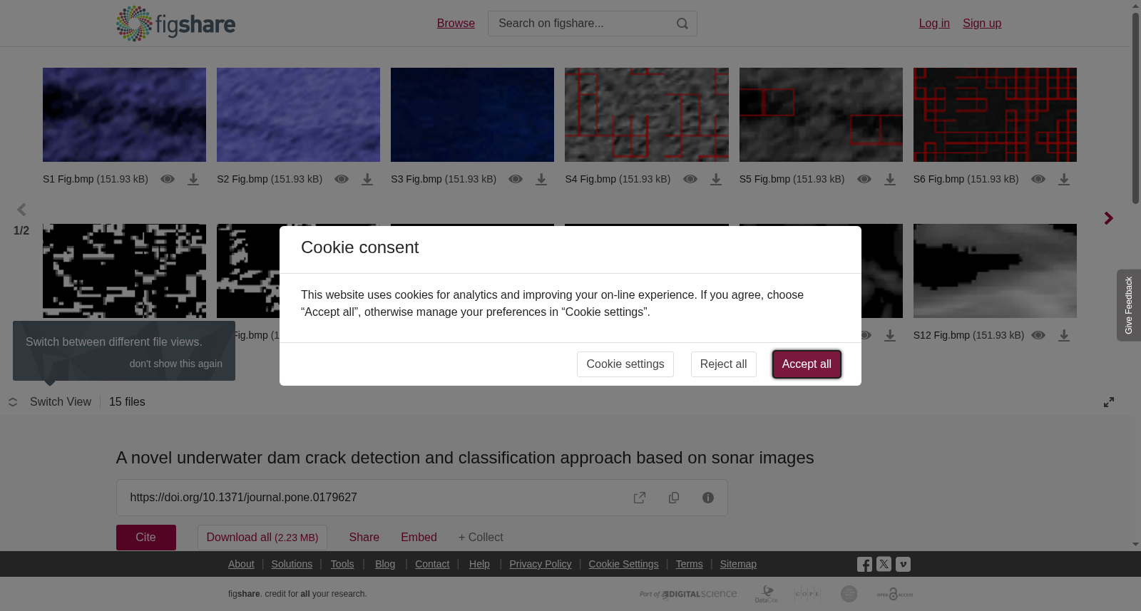 A novel underwater dam crack detection and classification approach based on sonar images 数据集图片