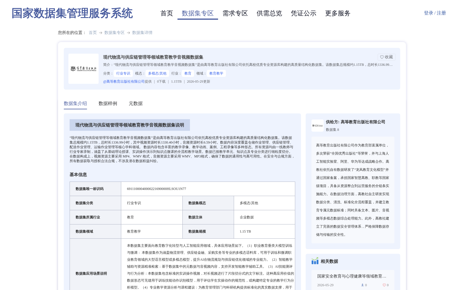 现代物流与供应链管理等领域教育教学音视频数据集 数据集图片