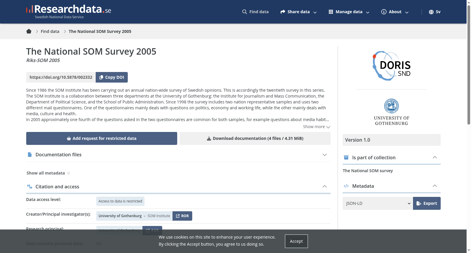 The National SOM Survey 2005 数据集图片