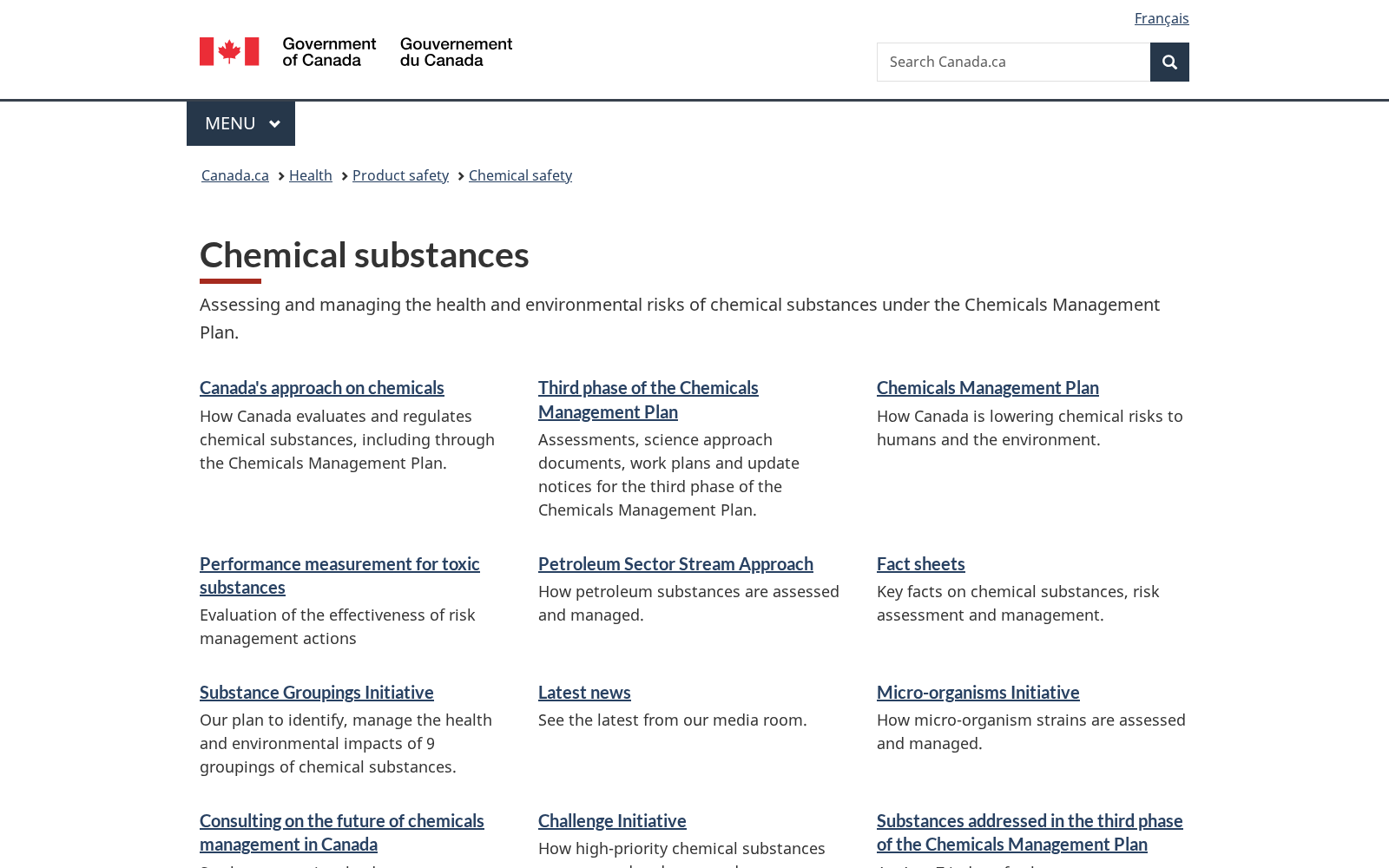 Canada’s Existing Substances Assessment Repository 数据集图片