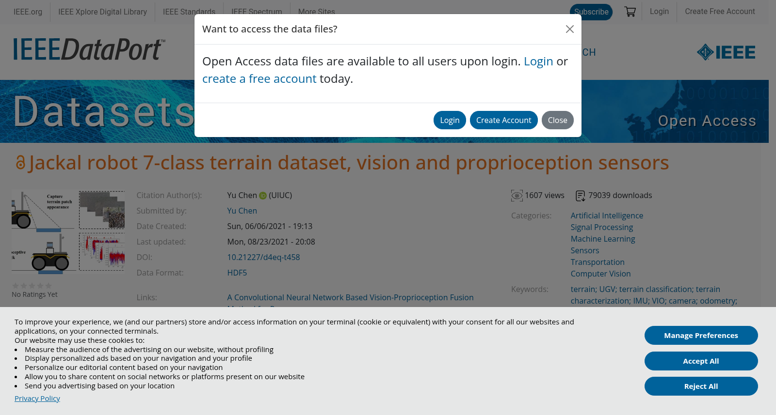 Jackal robot 7-class terrain dataset, vision and proprioception sensors 数据集图片