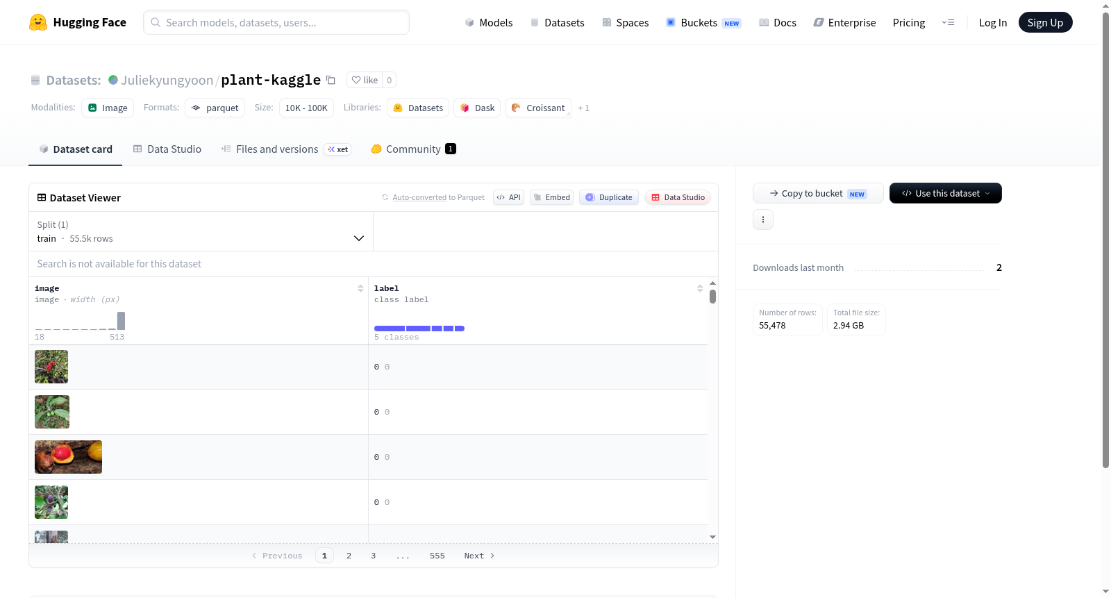 Juliekyungyoon/plant-kaggle 数据集图片