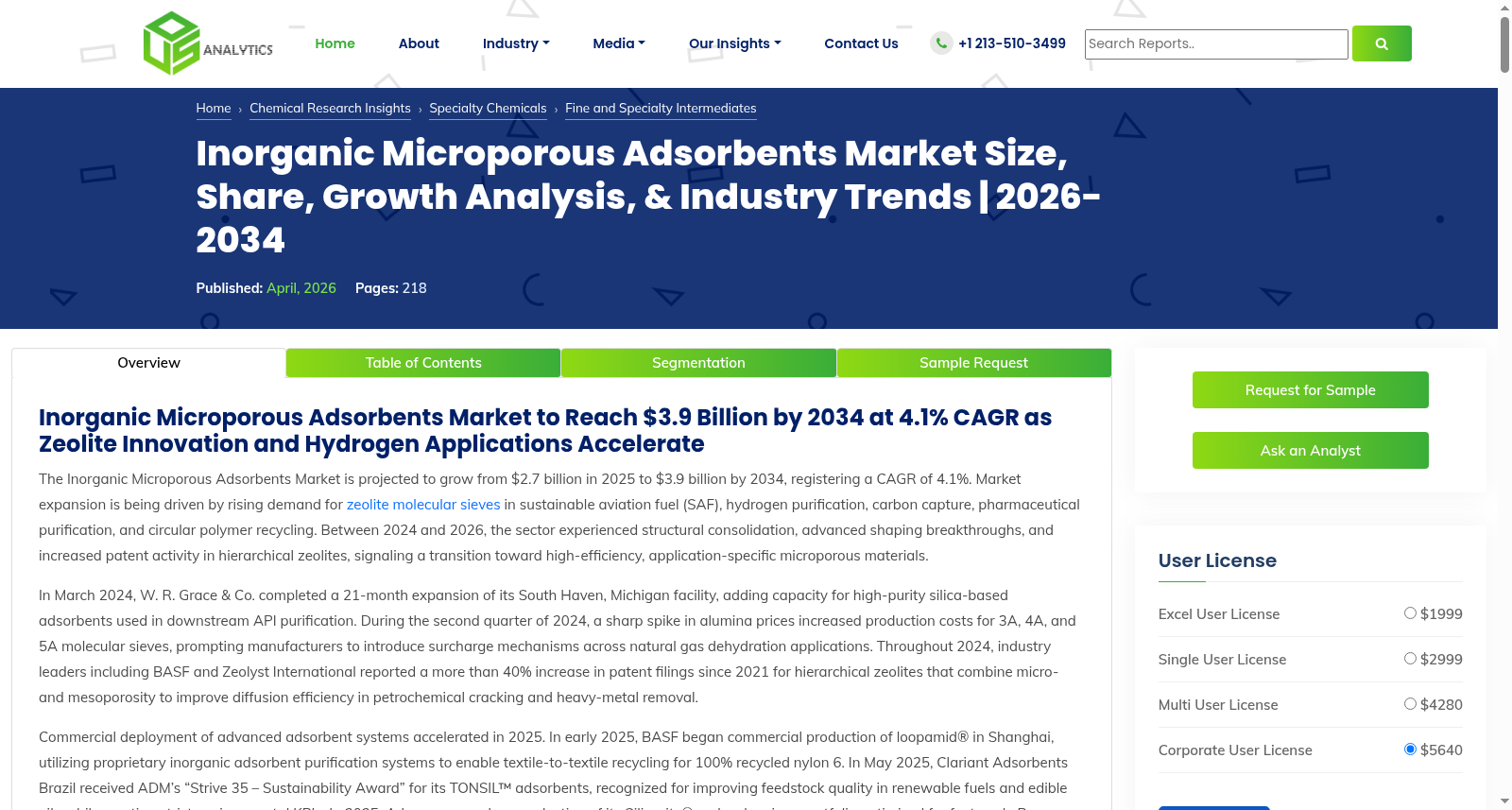Inorganic Microporous Adsorbents Market 数据集图片