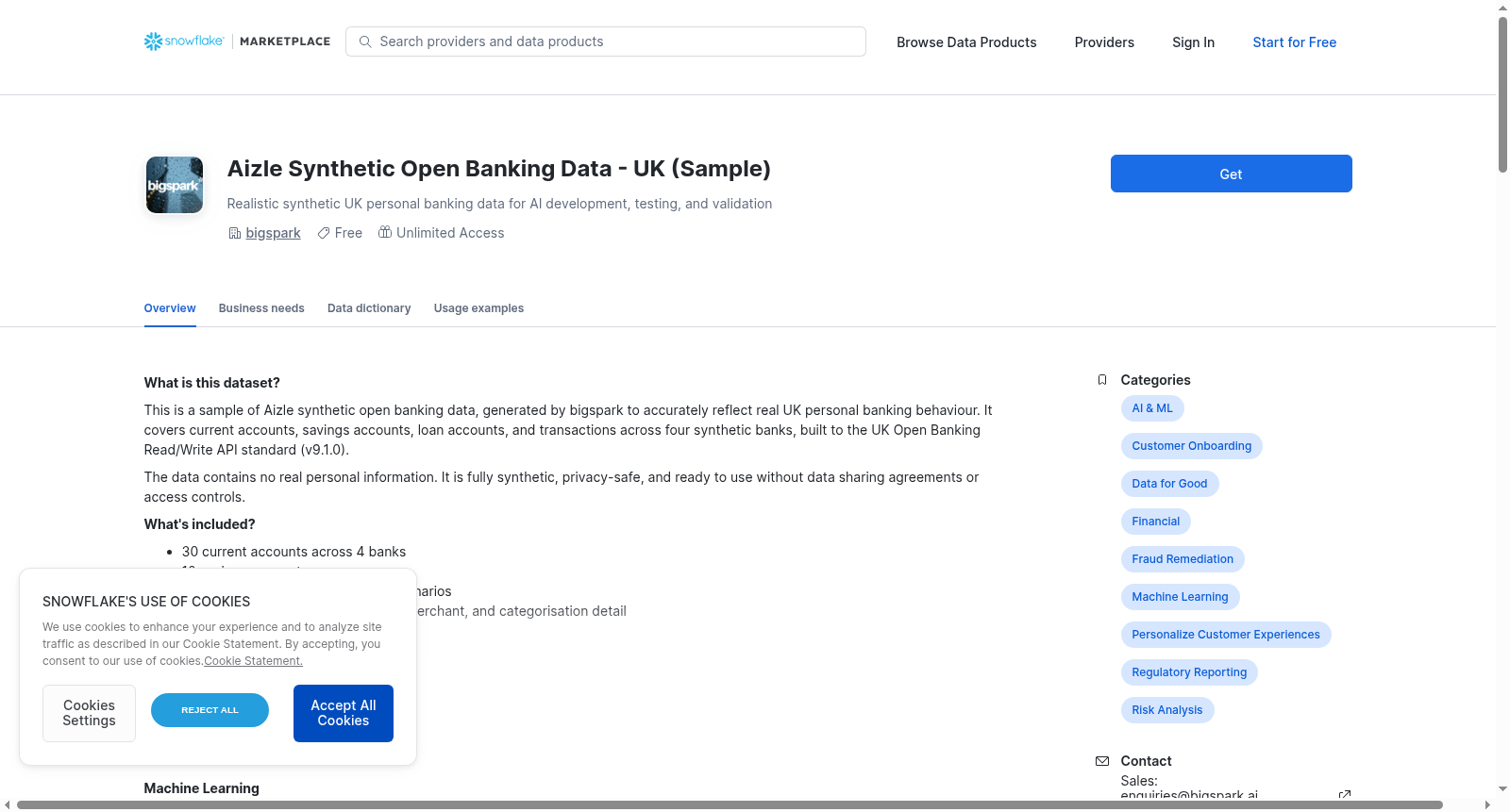 Aizle Synthetic Open Banking Data - UK (Sample) 数据集图片