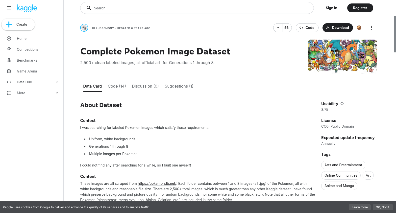 Complete Pokemon Image Dataset 数据集图片