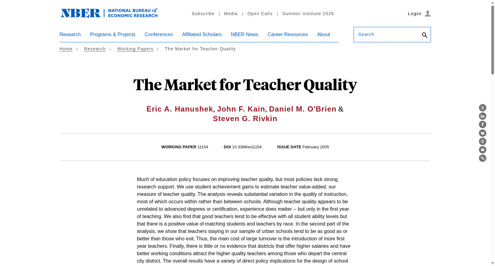The Market for Teacher Quality 数据集图片