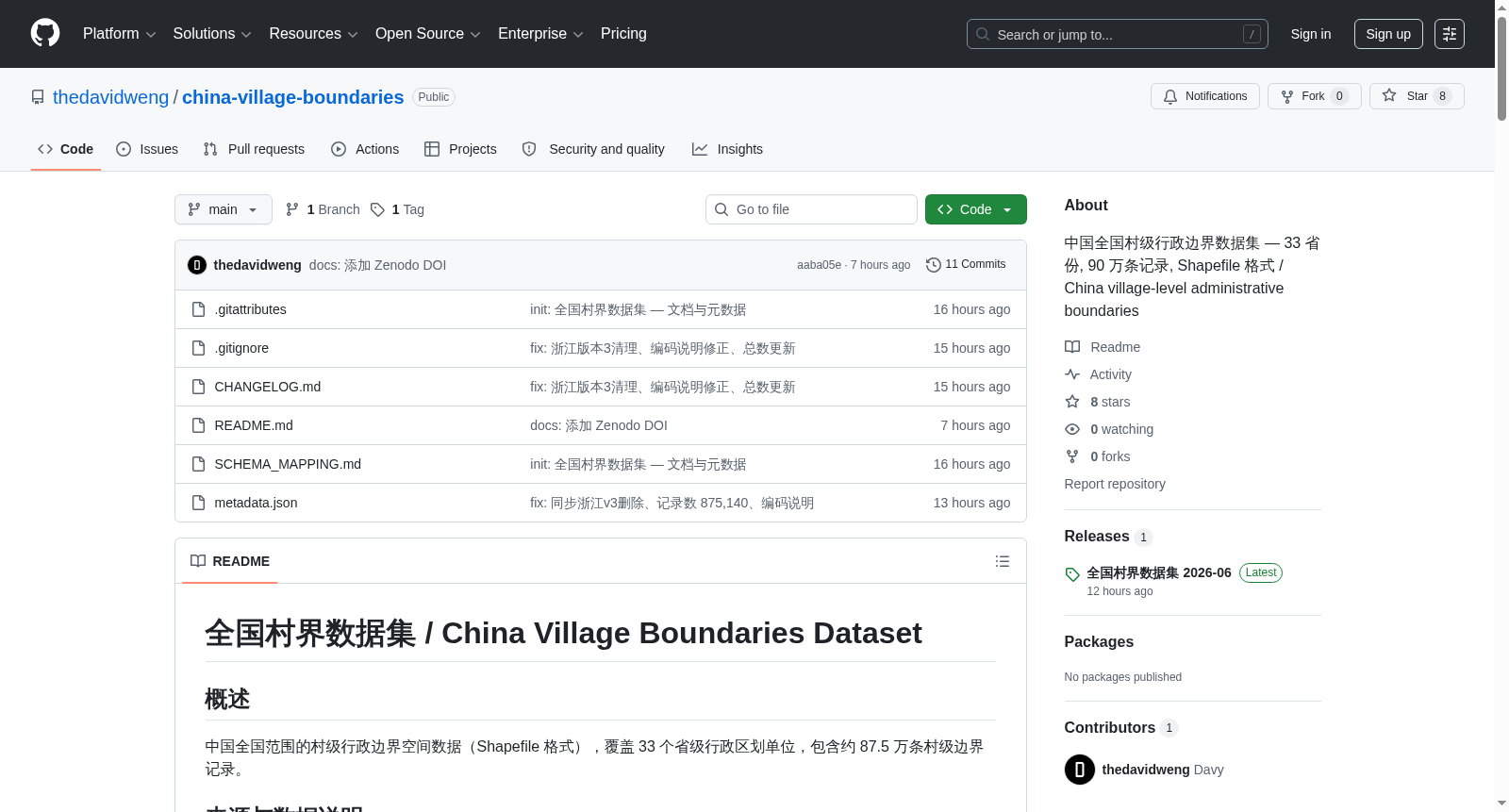 全国村界数据集 / China Village Boundaries Dataset 数据集图片