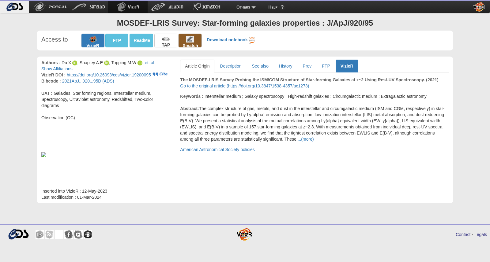 MOSDEF-LRIS Survey: Star-forming galaxies properties 数据集图片