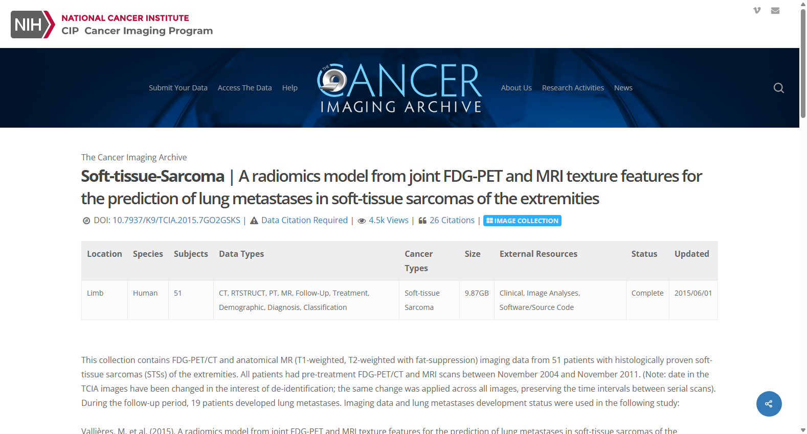 Soft Tissue Sarcoma MRI Dataset