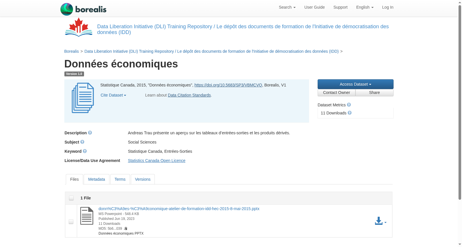 Données économiques 数据集图片