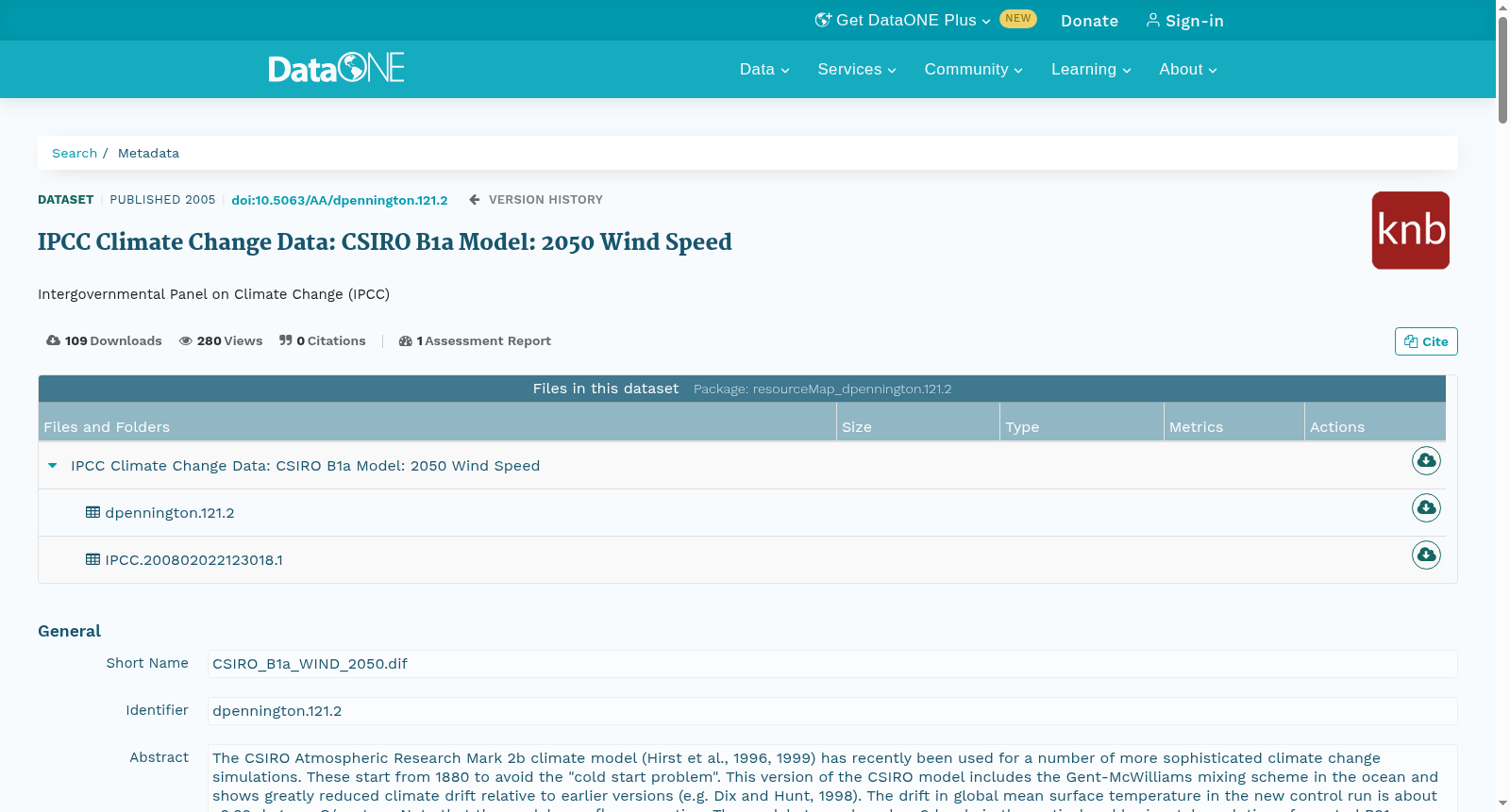 IPCC Climate Change Data: CSIRO B1a Model: 2050 Wind Speed 数据集图片