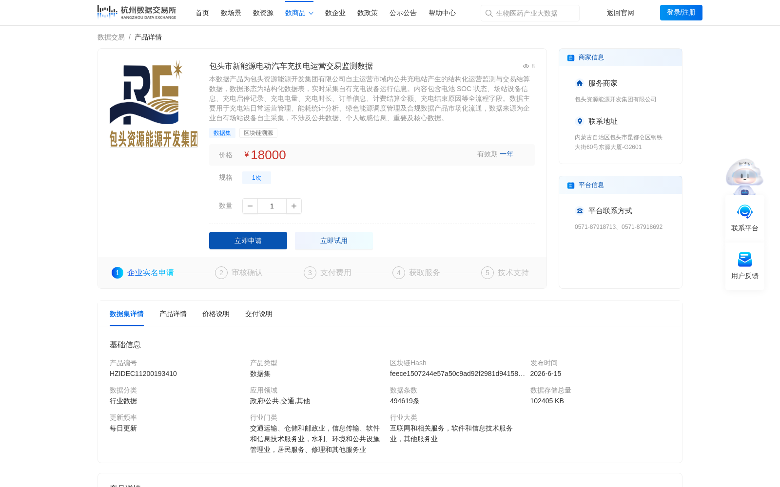 包头市新能源电动汽车充换电运营交易监测数据 数据集图片