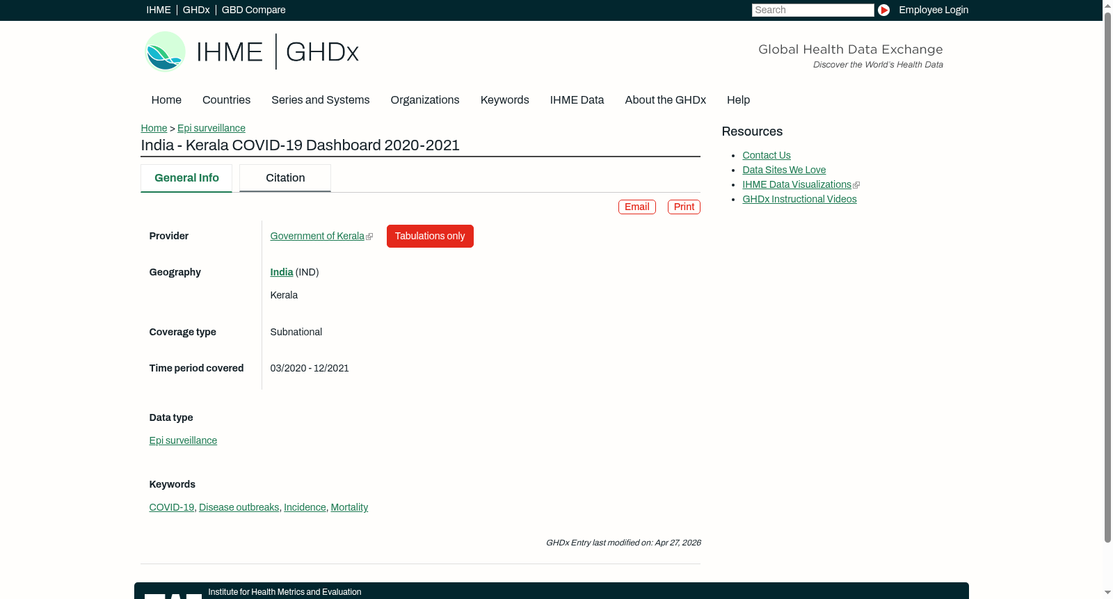 India - Kerala COVID-19 Dashboard 2020-2021 数据集图片