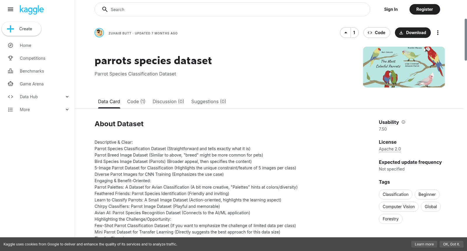 parrots species dataset 数据集图片