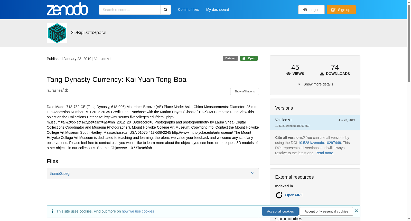 Tang Dynasty Currency: Kai Yuan Tong Boa 数据集图片
