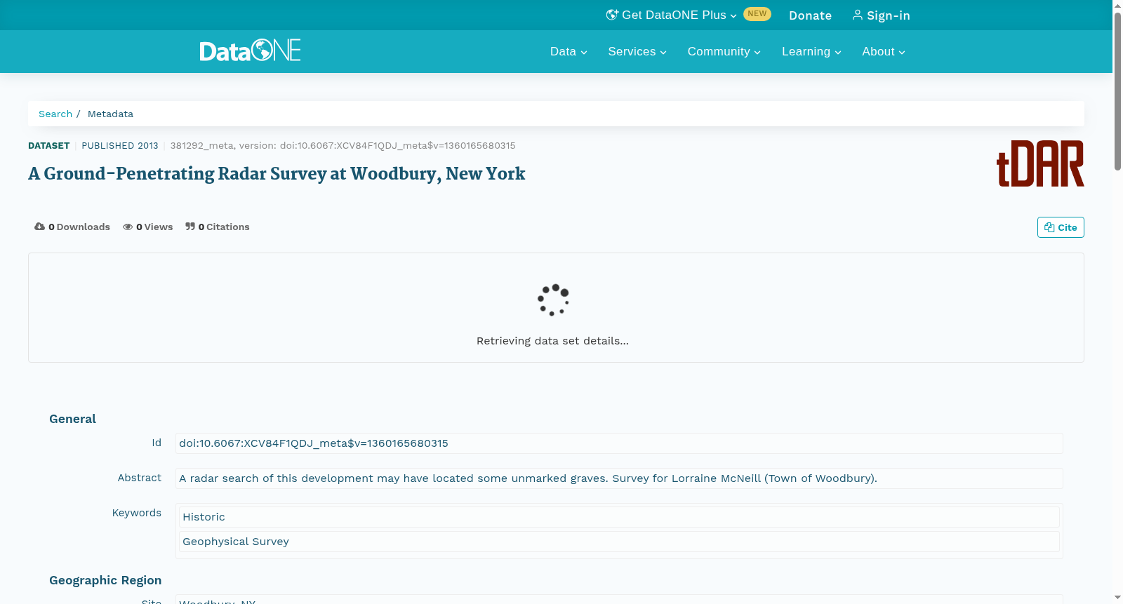 A Ground-Penetrating Radar Survey at Woodbury, New York 数据集图片