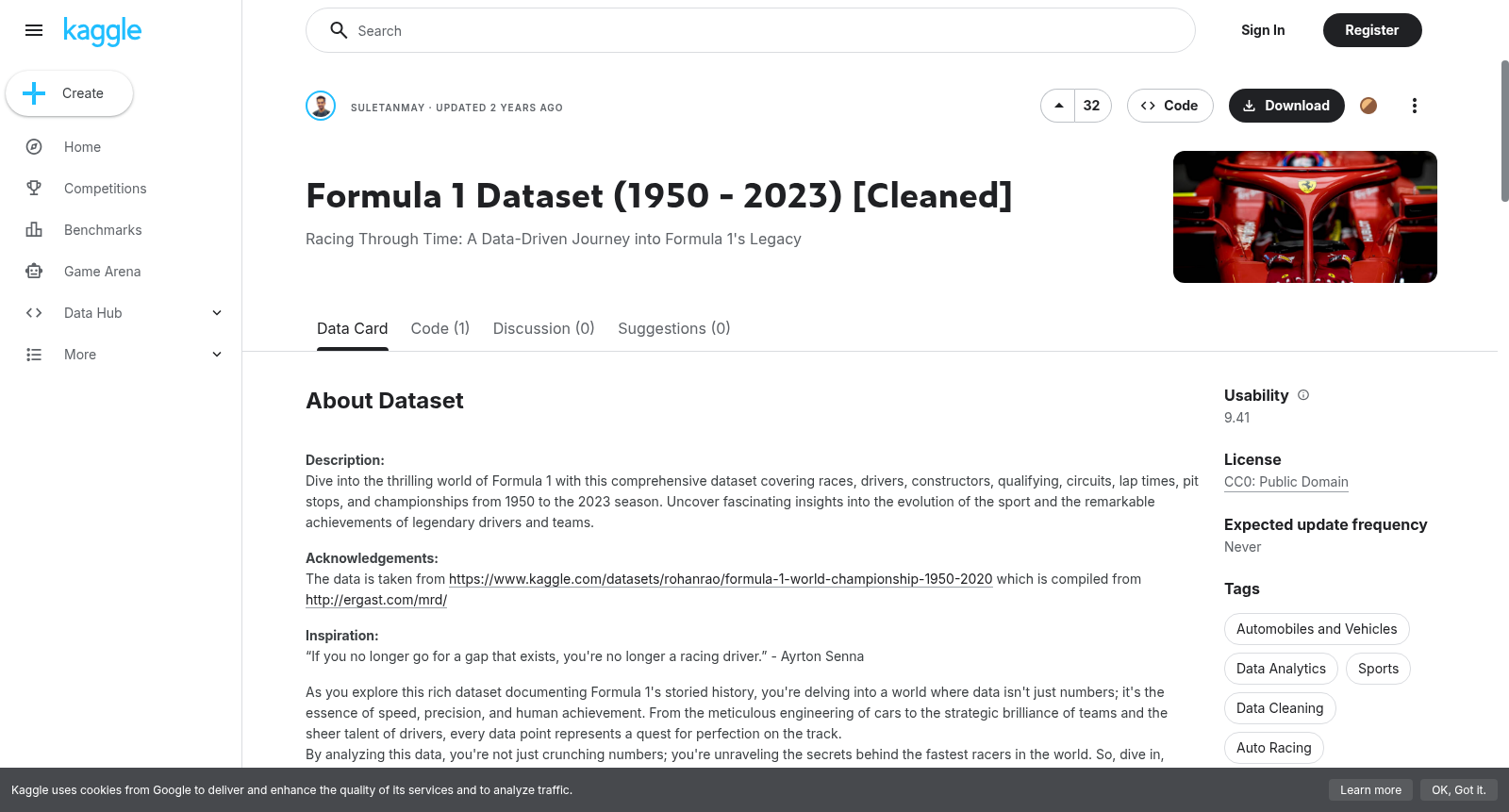 Formula 1 Dataset (1950 - 2023) [Cleaned] 数据集图片