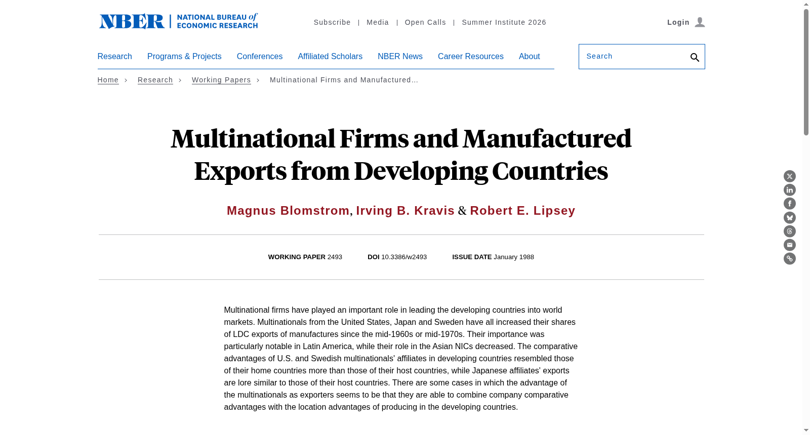 Multinational Firms and Manufactured Exports from Developing Countries 数据集图片