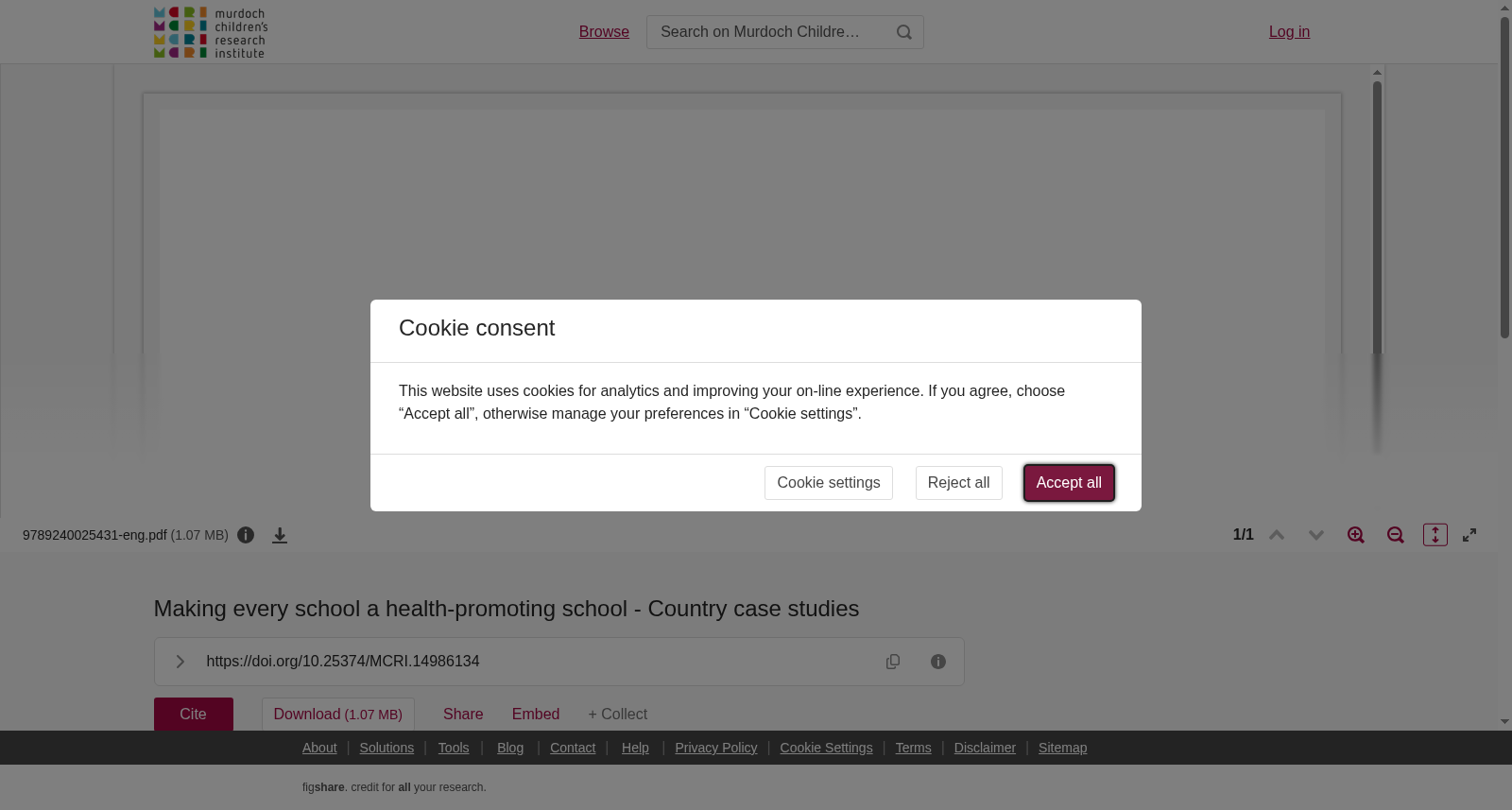 Making every school a health-promoting school - Country case studies 数据集图片