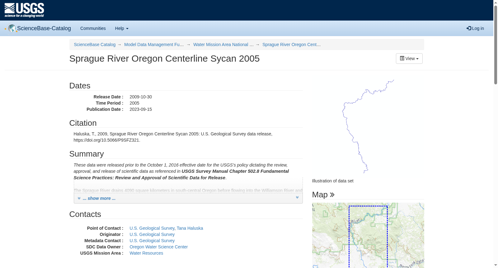 Sprague River Oregon Centerline Sycan 2005 数据集图片