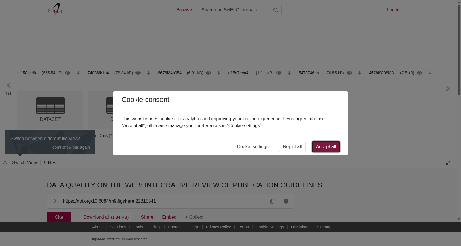 DATA QUALITY ON THE WEB: INTEGRATIVE REVIEW OF PUBLICATION GUIDELINES 数据集图片