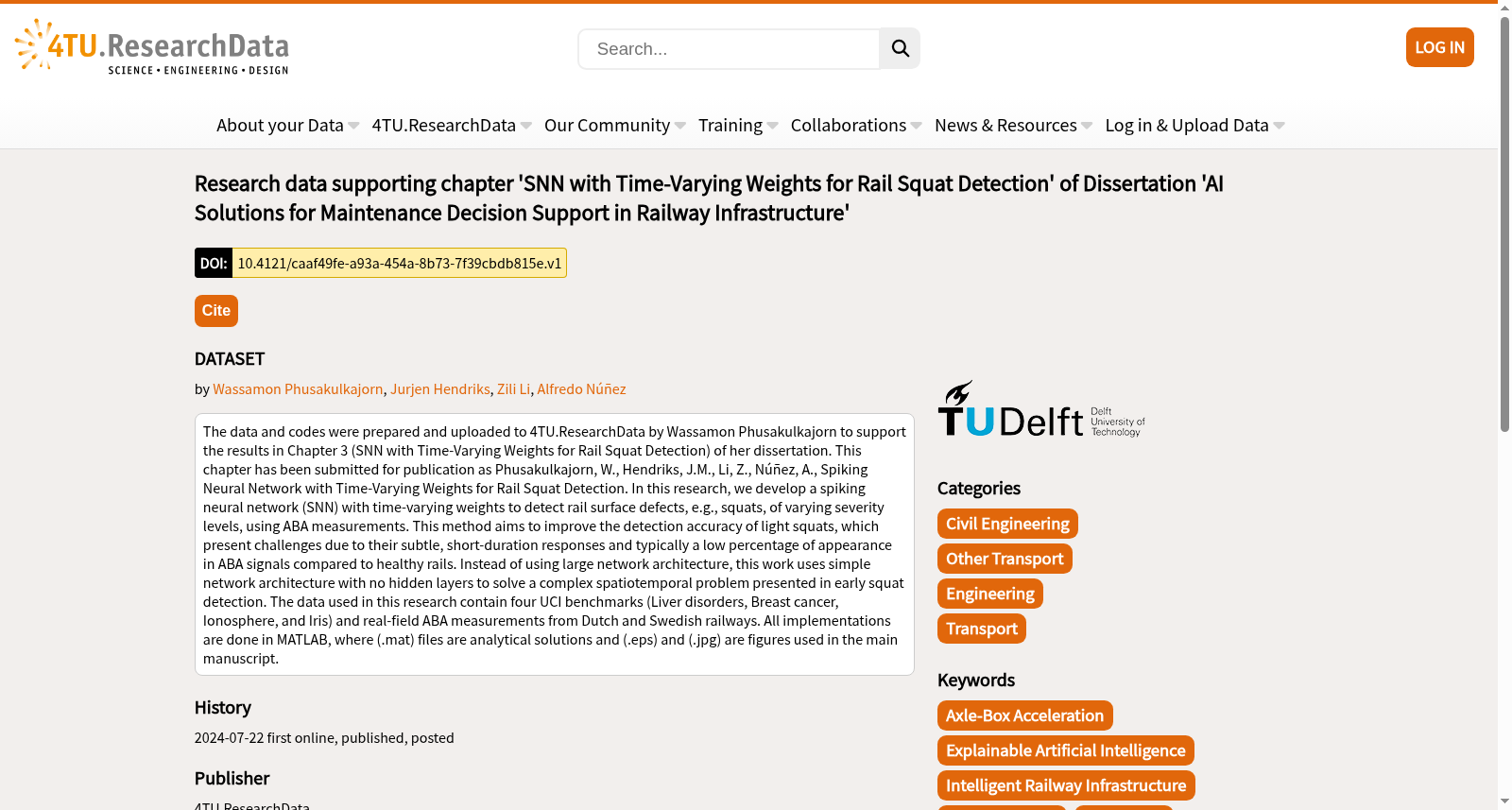 Research data supporting chapter 'SNN with Time-Varying Weights for Rail Squat Detection' of Dissertation 'AI Solutions for Maintenance Decision Support in Railway Infrastructure' 数据集图片