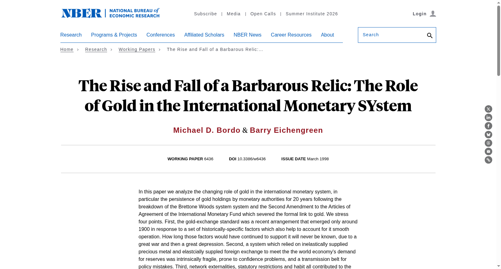The Rise and Fall of a Barbarous Relic: The Role of Gold in the International Monetary SYstem 数据集图片