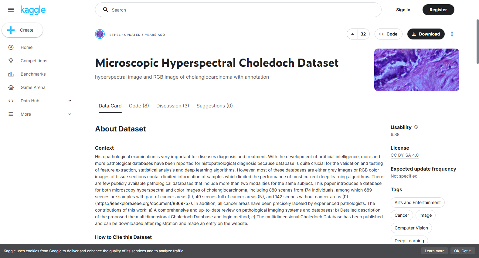 Microscopic Hyperspectral Choledoch Dataset